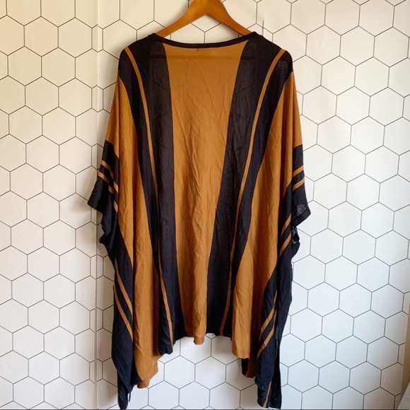 H&M brown & navy oversized draped cardigan - Picture 4 of 7